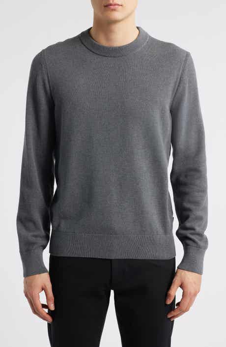 BOSS Ecaio Cotton Piqué Crewneck Sweater