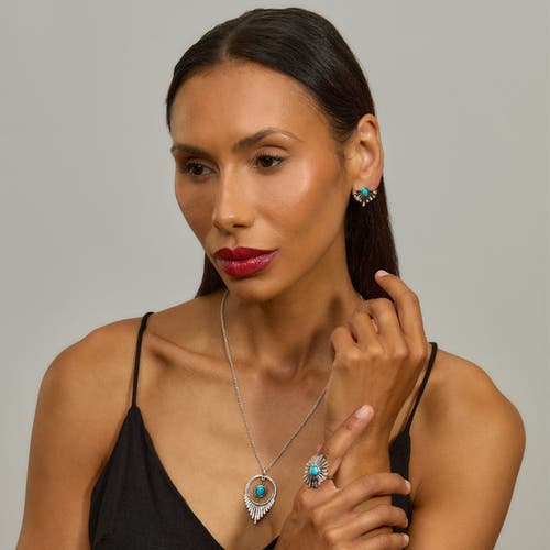 Lucy Quartermaine Egyptian Turquoise Studs In Sterling Silver