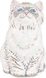 JUDITH LEIBER COUTURE Kitten Cloud Crystal Embellished Clutch