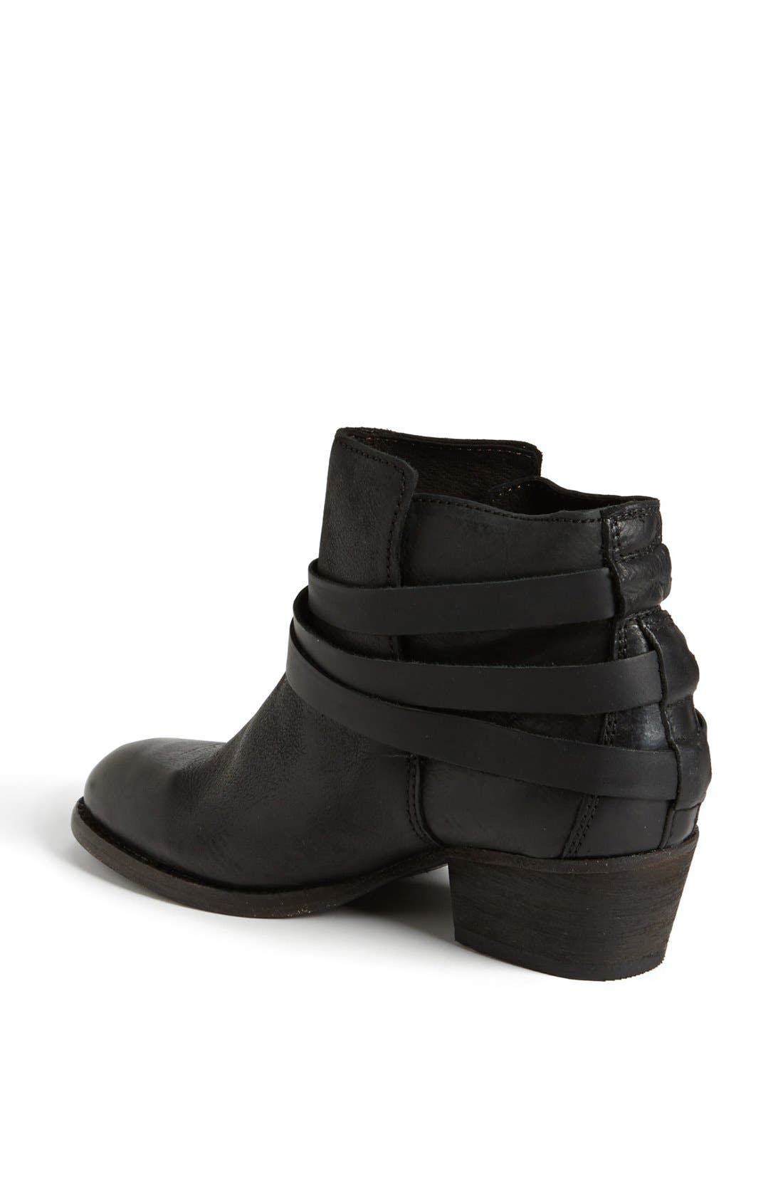 'Horrigan' Belt Wrapped Bootie, Alternate, color, NOIR