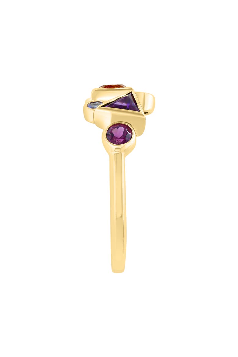 14K Yellow Gold Multi Stone & Diamond Ring, Alternate, color, MULTI