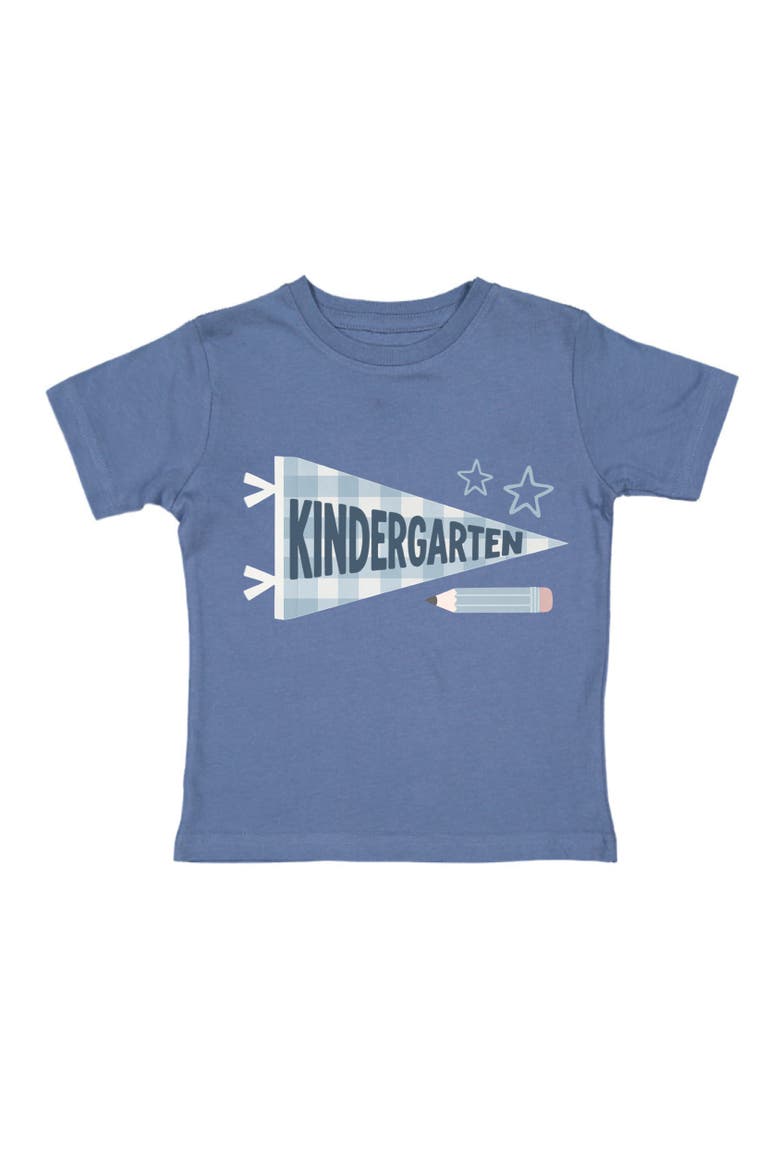 Kindergarten Pennant Short Sleeve T-Shirt, Main, color, Indigo