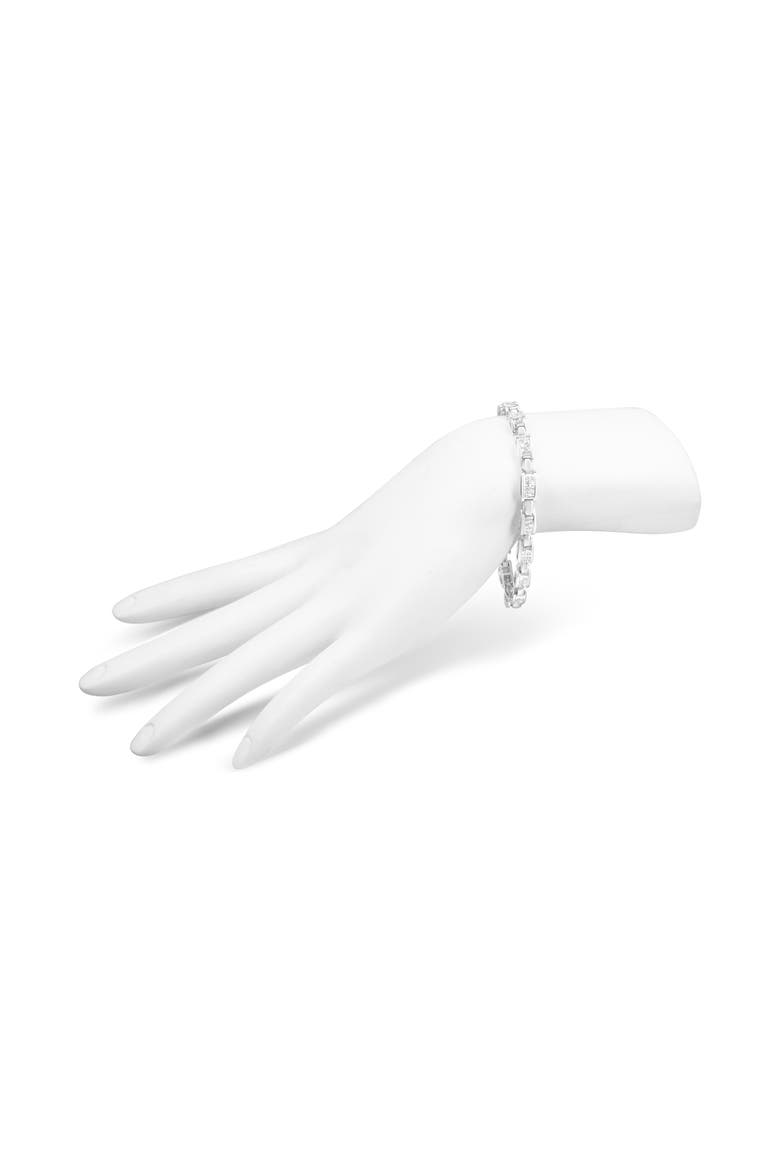14K White Gold 2.0 Cttw Princess Cut Diamond Rectangular Link Bracelet, Alternate, color, White