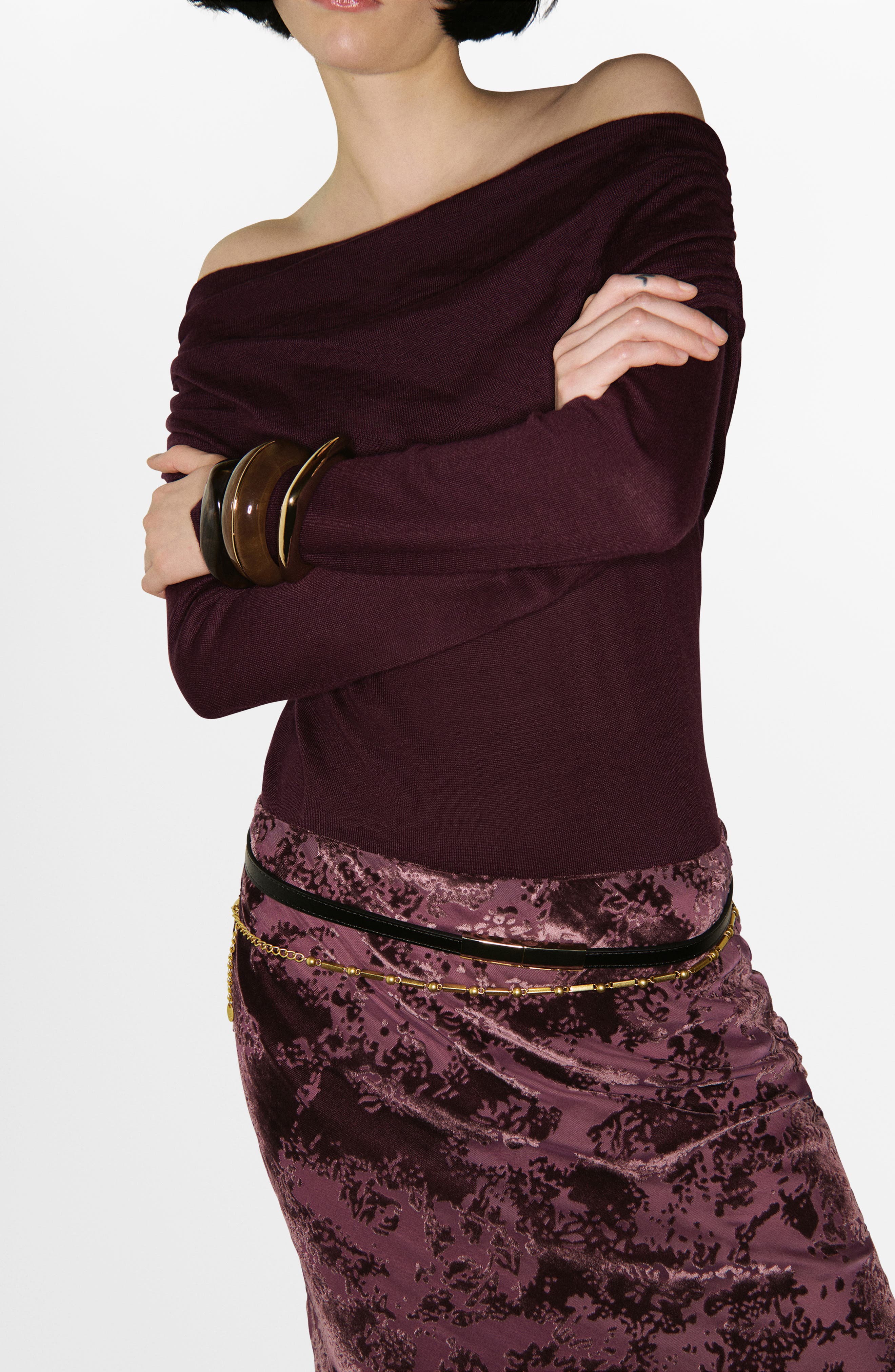 MANGO Off the Shoulder Sweater