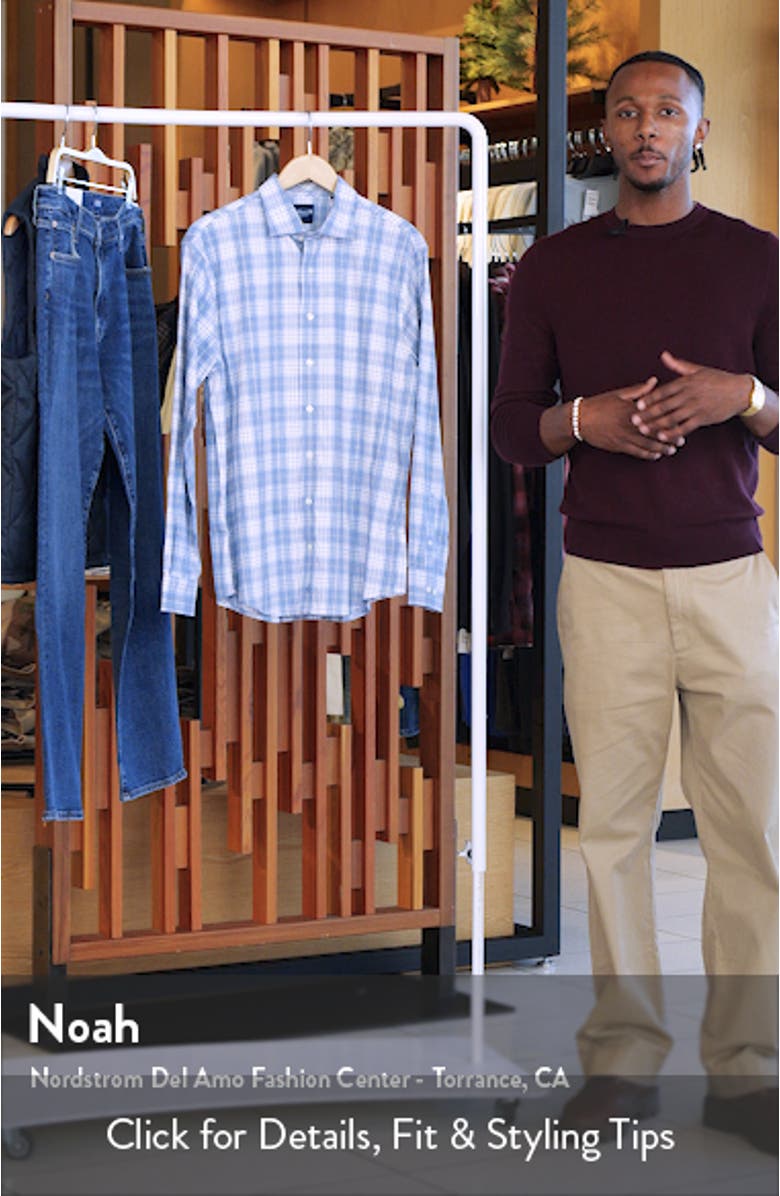 Hendley Plaid Performance Oxford Button-Up Shirt, sales video thumbnail