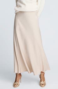 Kenneth Cole Flare Satin Maxi Skirt