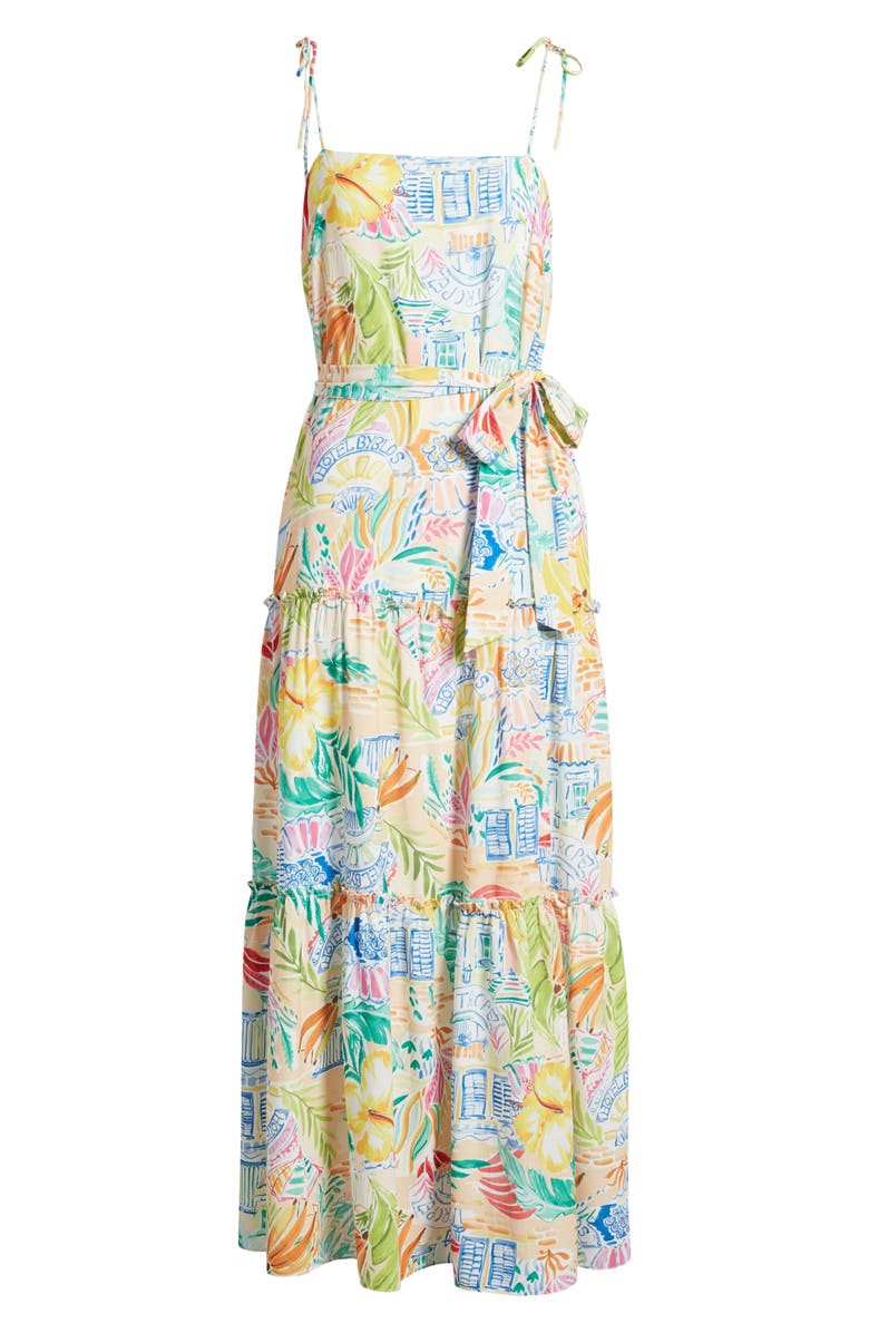 Julia Jordan Mixed Print Tiered Maxi Dress, Alternate, color, Ivory Multi