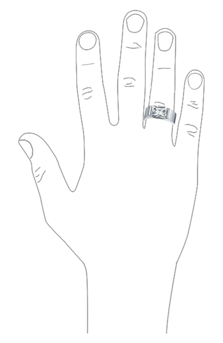 BLING JEWELRY Men's CZ Geometric Ring, Alternate, color, Silver