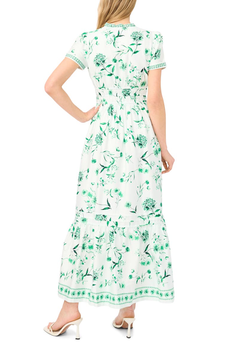 Print Smocked Waist Maxi Dress, Alternate, color, VIBRANT KELLY