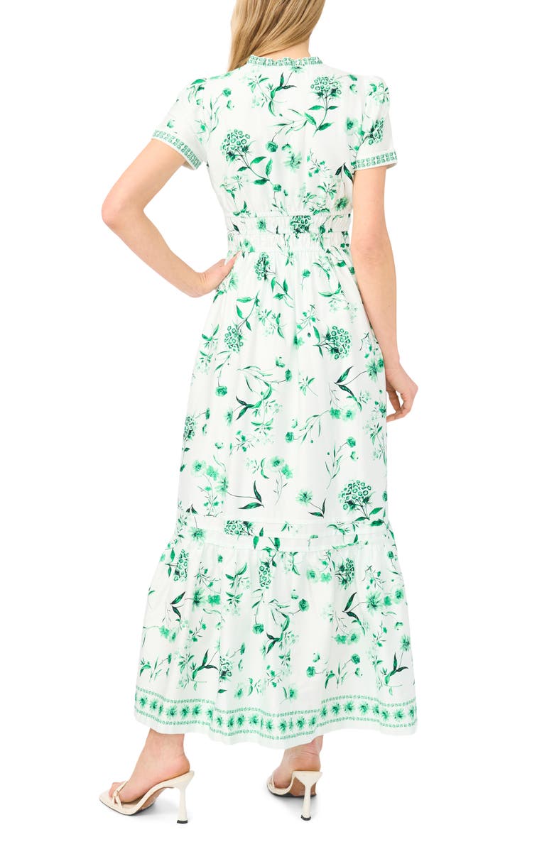 CeCe Print Smocked Waist Maxi Dress, Alternate, color, Vibrant Kelly