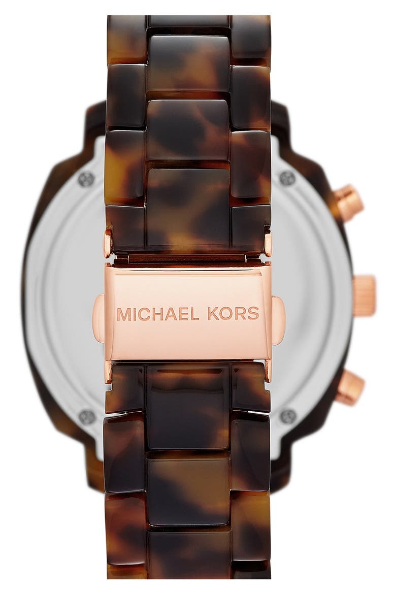 Michael Kors 'Wolcott' Chronograph Bracelet Watch, 41mm, Alternate, color, TORTOISE/ ROSE GOLD
