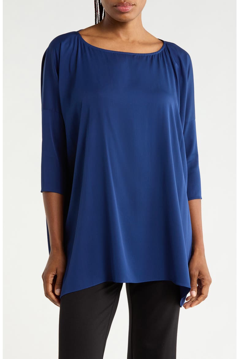 Diane Stretch Silk Top, Main, color, CLASSIC NAVY