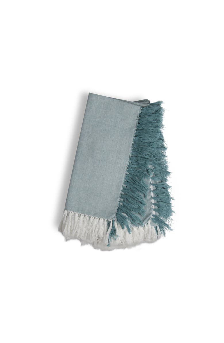 tag Bay Chambray Teal Napkin Set of 4 Cotton Kitchen Textiles, Main, color, Blue