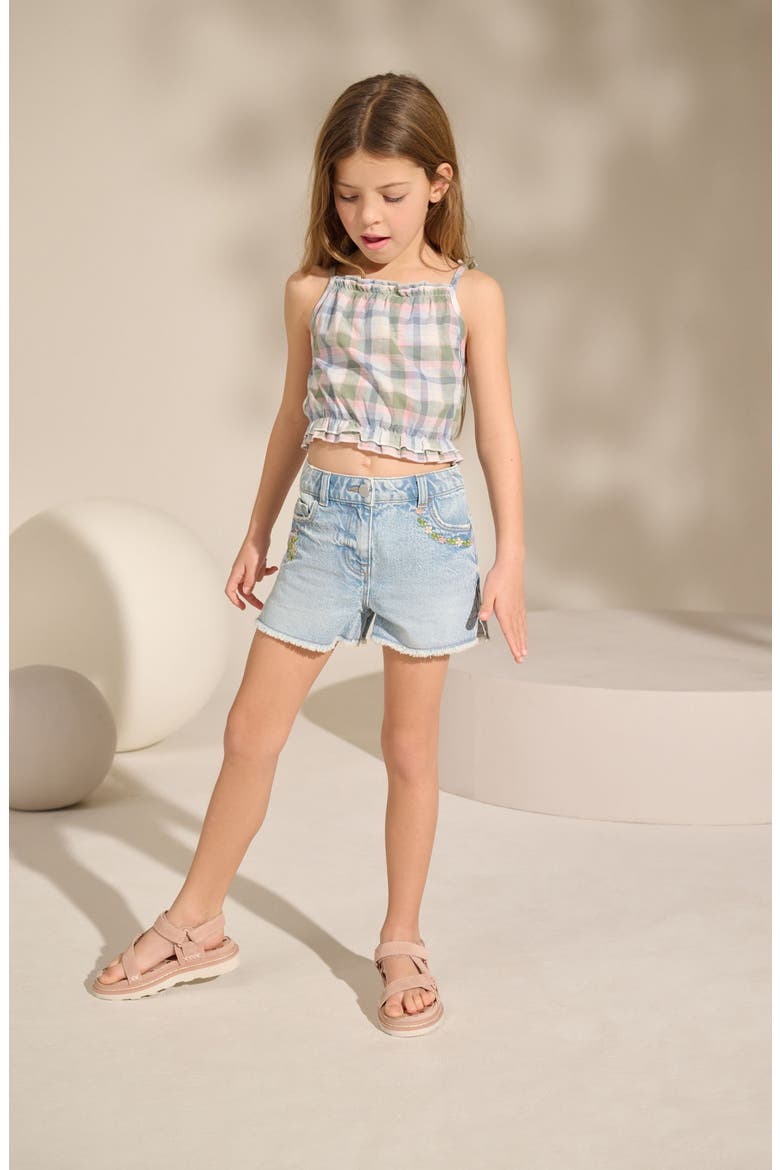 Kids' Print Tie Shoulder Cotton Top, Alternate, color, BLUE