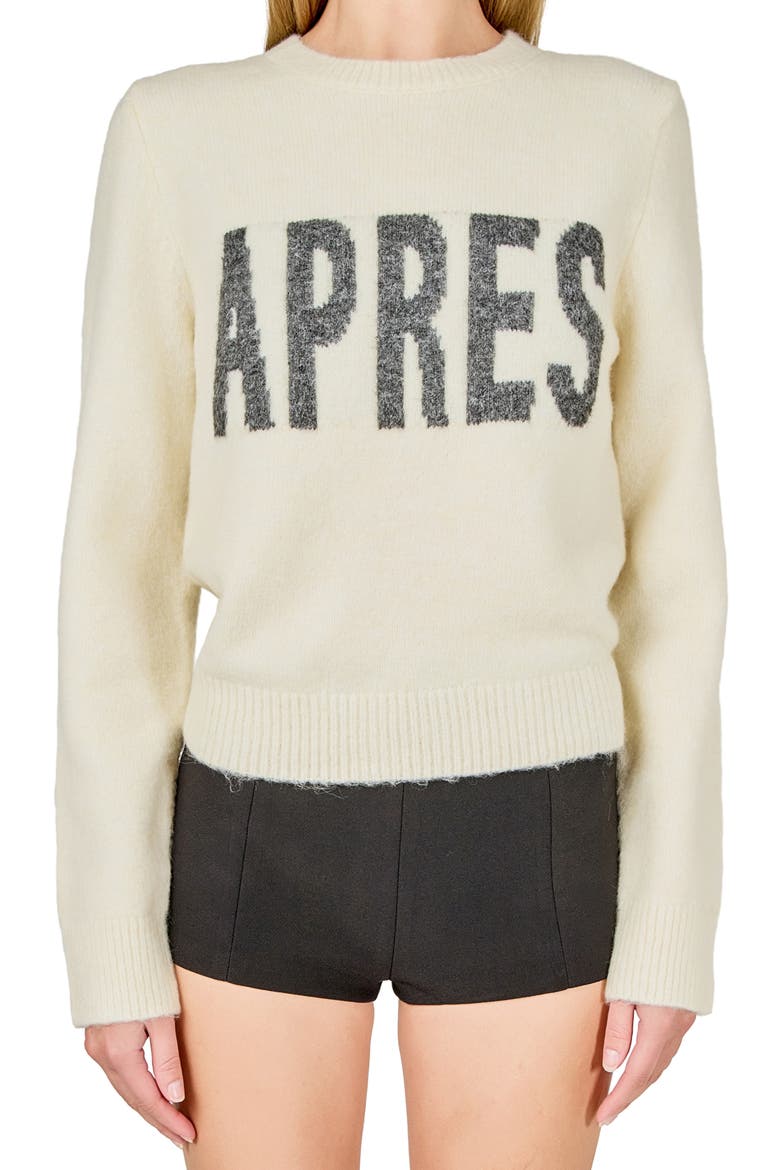 Aprés Crewneck Sweater, Alternate, color, IVORY