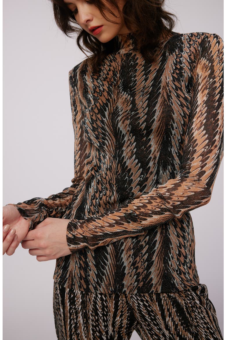 Remy Double Layer Top, Alternate, color, FEATHER BOA MED
