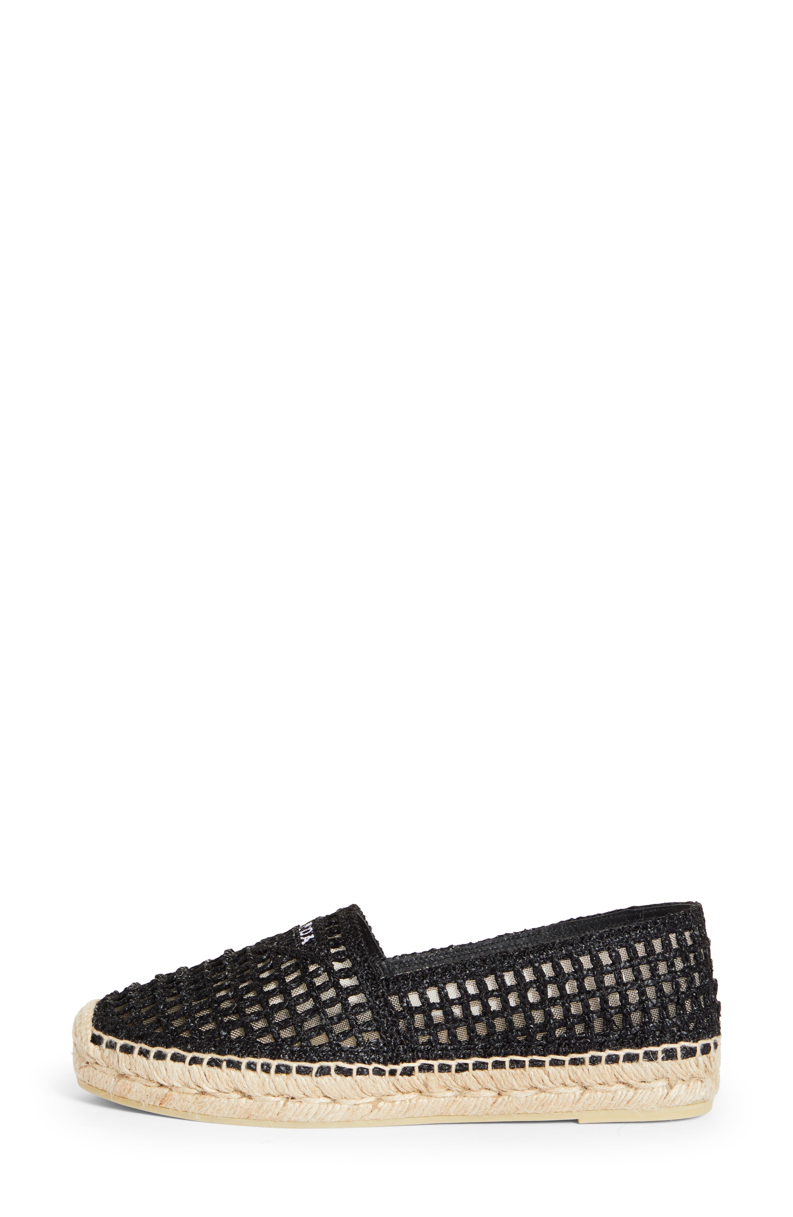 Prada Raffia Espadrille Flat, Alternate, color, 