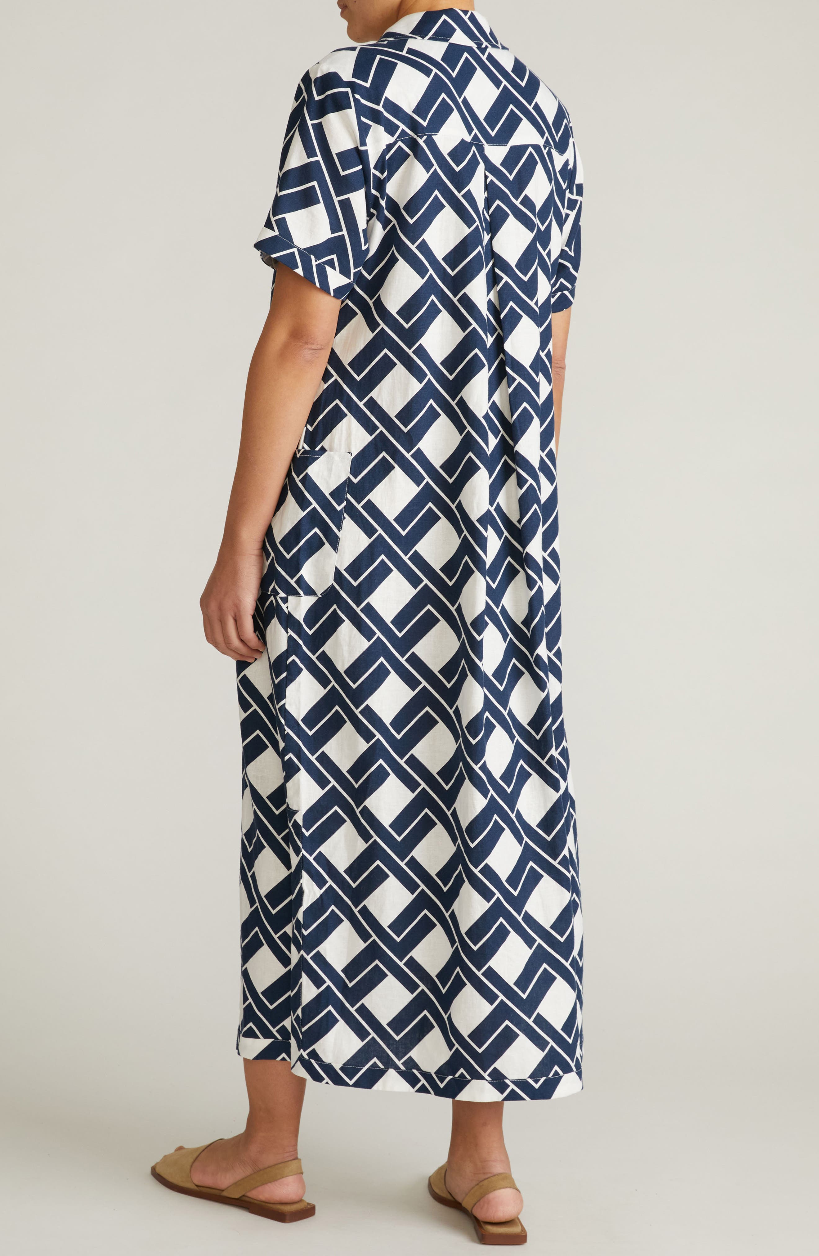 Universal Standard Leaf-Print Linen-Blend Maxi Dress (Women) | Nordstrom