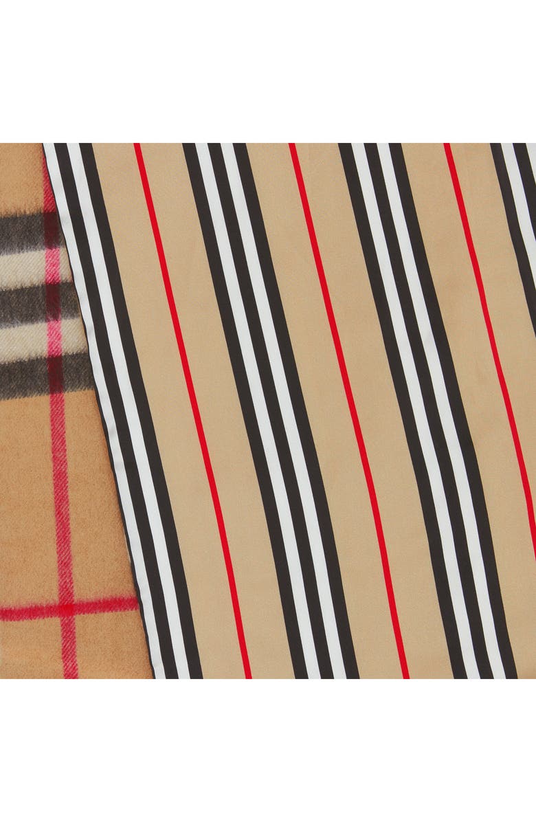 Burberry Giant Check Icon Stripe Cashmere & Mulberry Scarf, Alternate, color, 