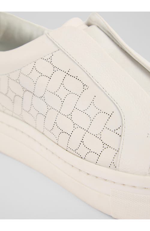 Lk Bennett Womens  Joy Laser-cut Leather Low-top Trainers In Off White