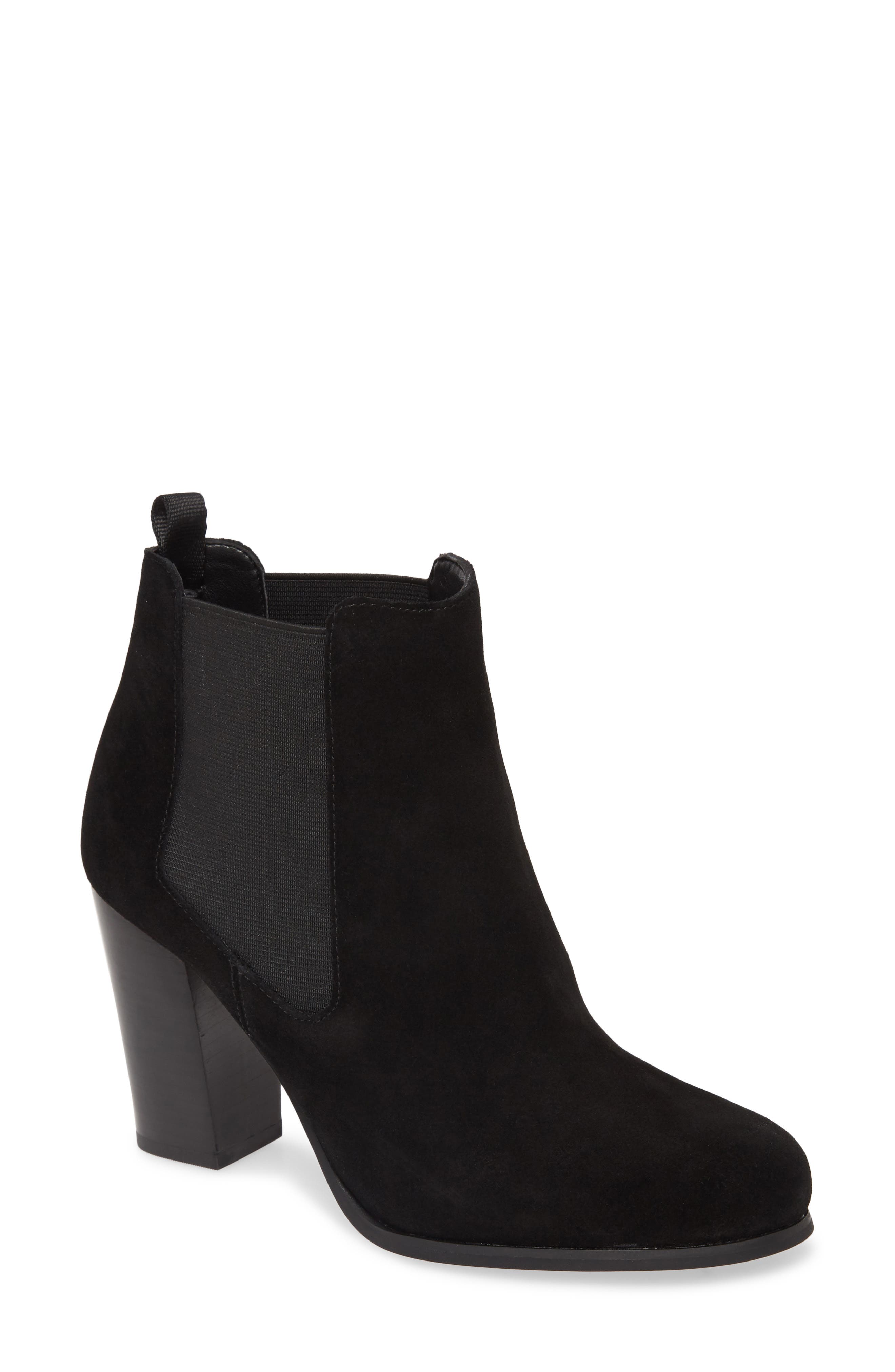 Lottie Bootie, Main, color, BLACK SUEDE