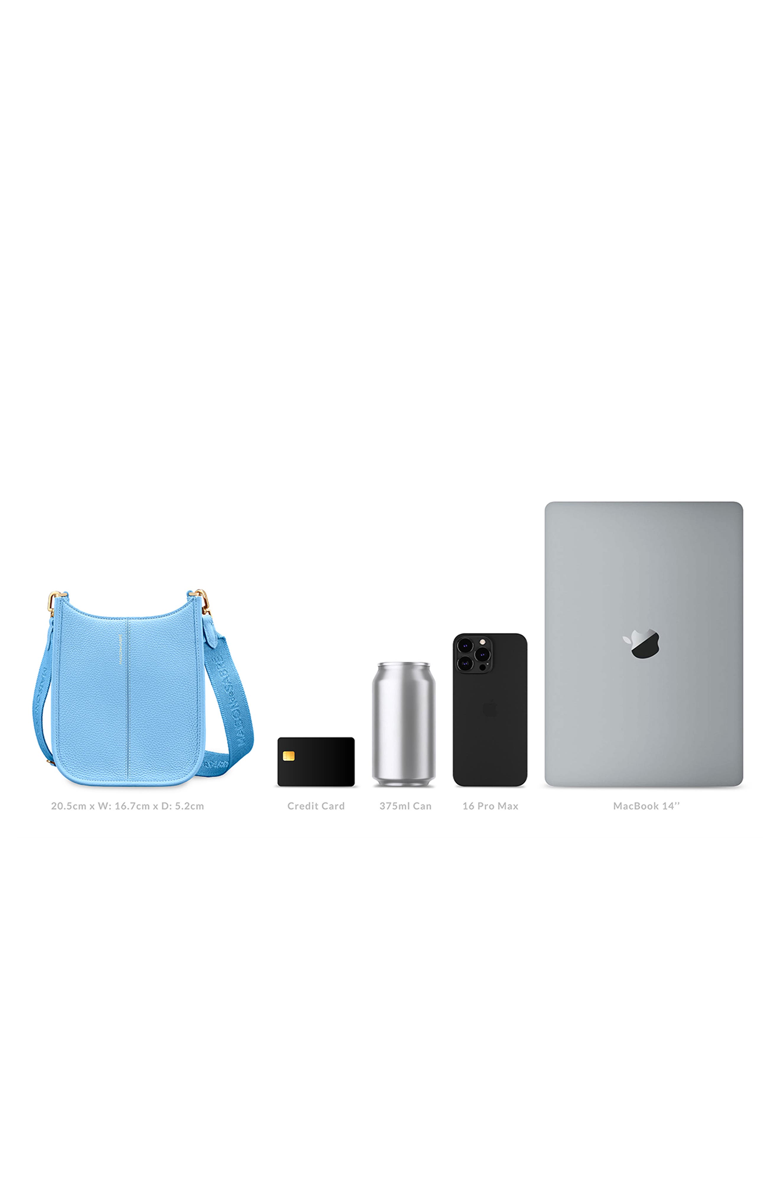 Leather Mini Saddle Bag, Alternate, color, Sky Blue