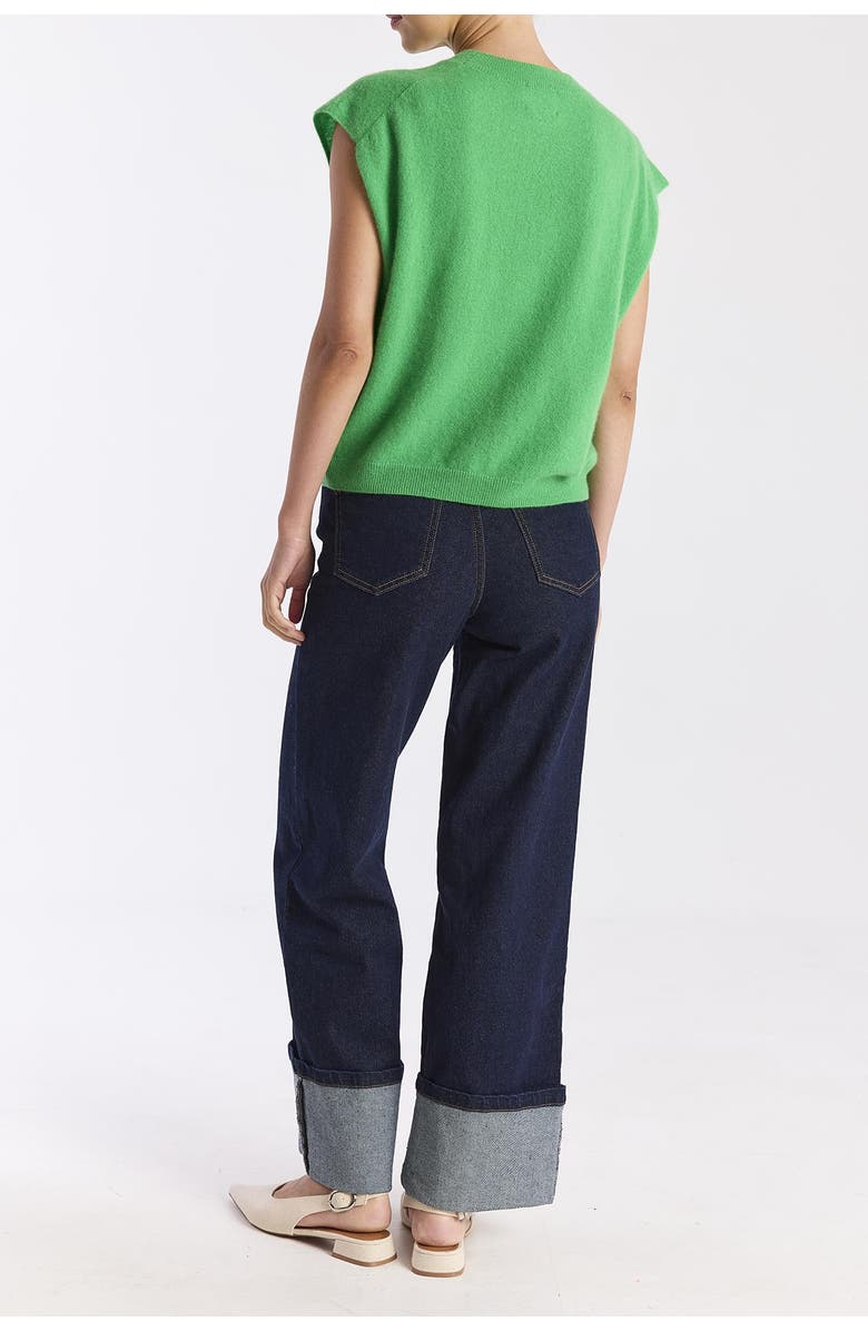 Brodie Pure Cashmere 100% Cashmere Tina Tank, Alternate, color, Spring Green