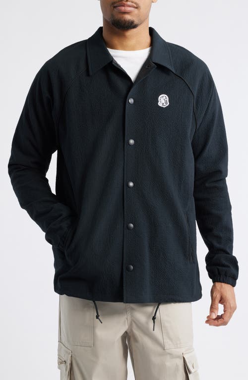 Billionaire Boys Club Bb Dipper Logo Embroidered Cotton Seersucker Jacket In Black
