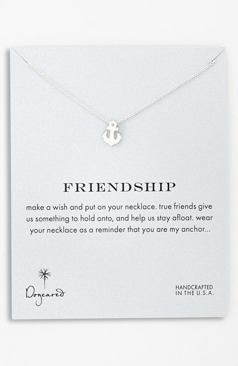 Dogeared 'Reminder - Friendship' Anchor Pendant Necklace, Alternate, color,