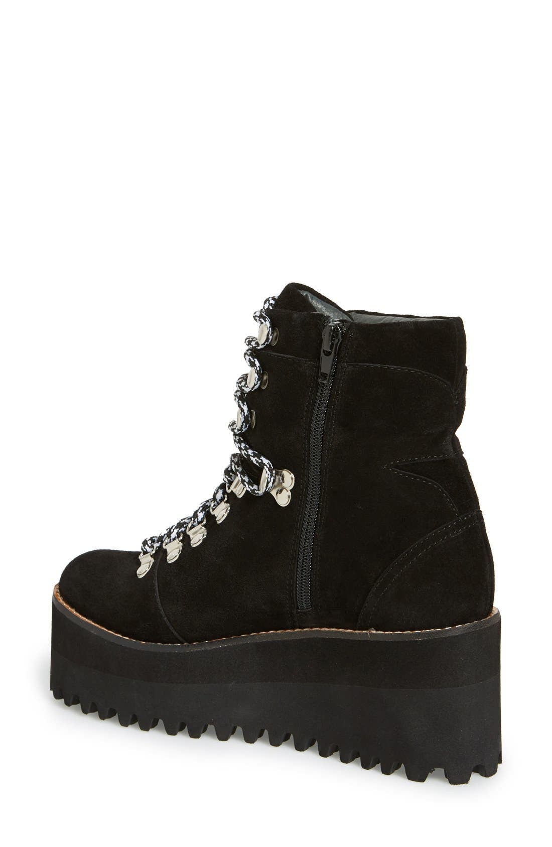 'Badland' Waterproof Platform Boot, Alternate, color, BLACK OILED SUEDE