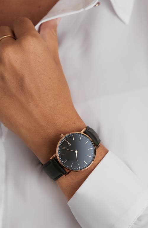 Solios Watches The Solar Classic | Black Dial In Black Vegan Leather