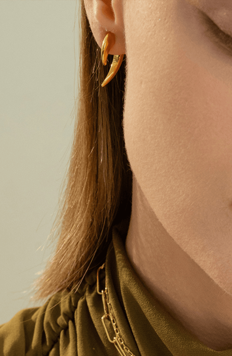 Bearfruit Jewelry 14k Gold Plated Johanna Open Hoop Earring Jacket Holiday Gift Idea, Alternate, color, Gold