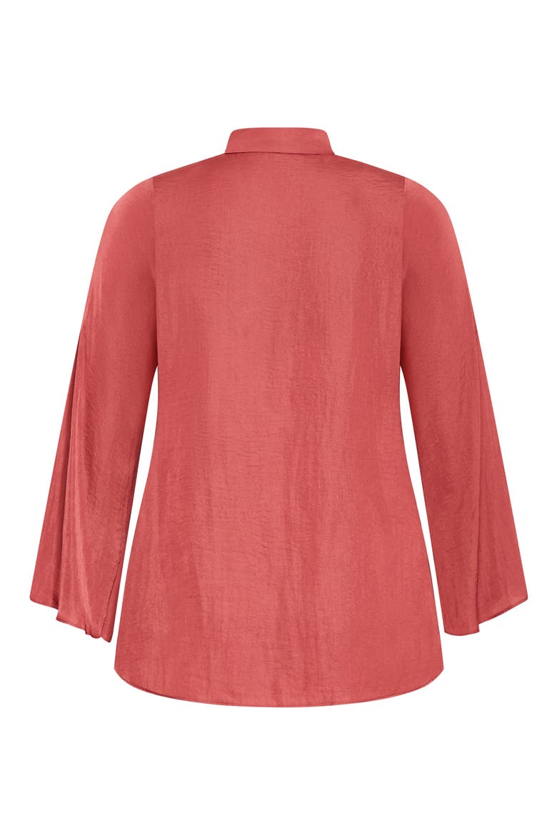Mahalia Tie Neck Satin Top, Alternate, color, DEEP ROSE