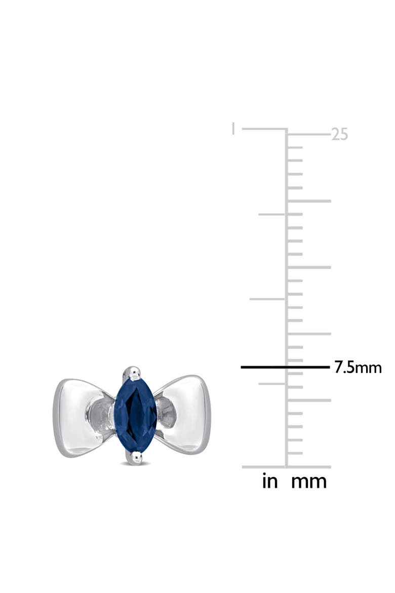 Precious Gems Bow Tie Earrings 10k, Alternate, color, Sapphire/White Gold