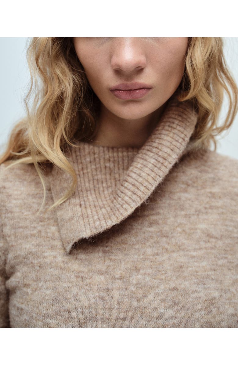 MANGO Split Turtleneck Sweater, Alternate, color, 