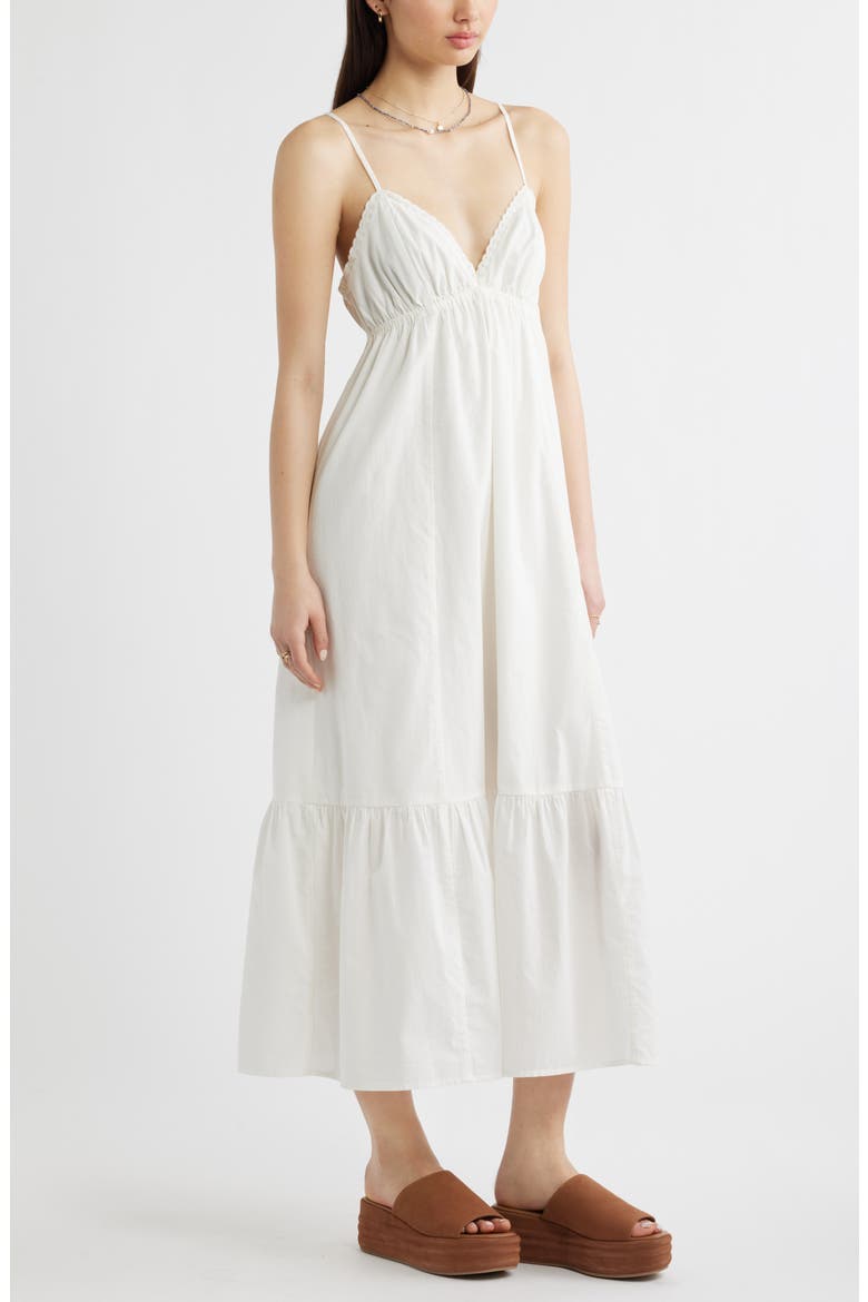 Ruffle Hem Cotton Maxi Dress, Alternate, color, IVORY