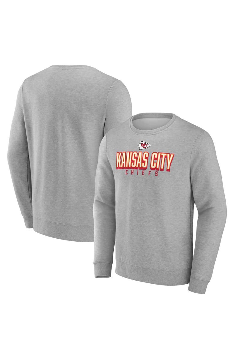 FANATICS Men's Fanatics Heather Gray Kansas City Chiefs Bold Move Pullover Sweatshirt, Alternate, color, Heather Gray