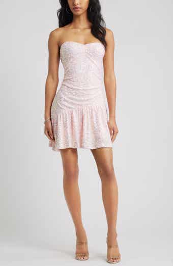 BP. Strapless Sequins Flounce Hem Minidress