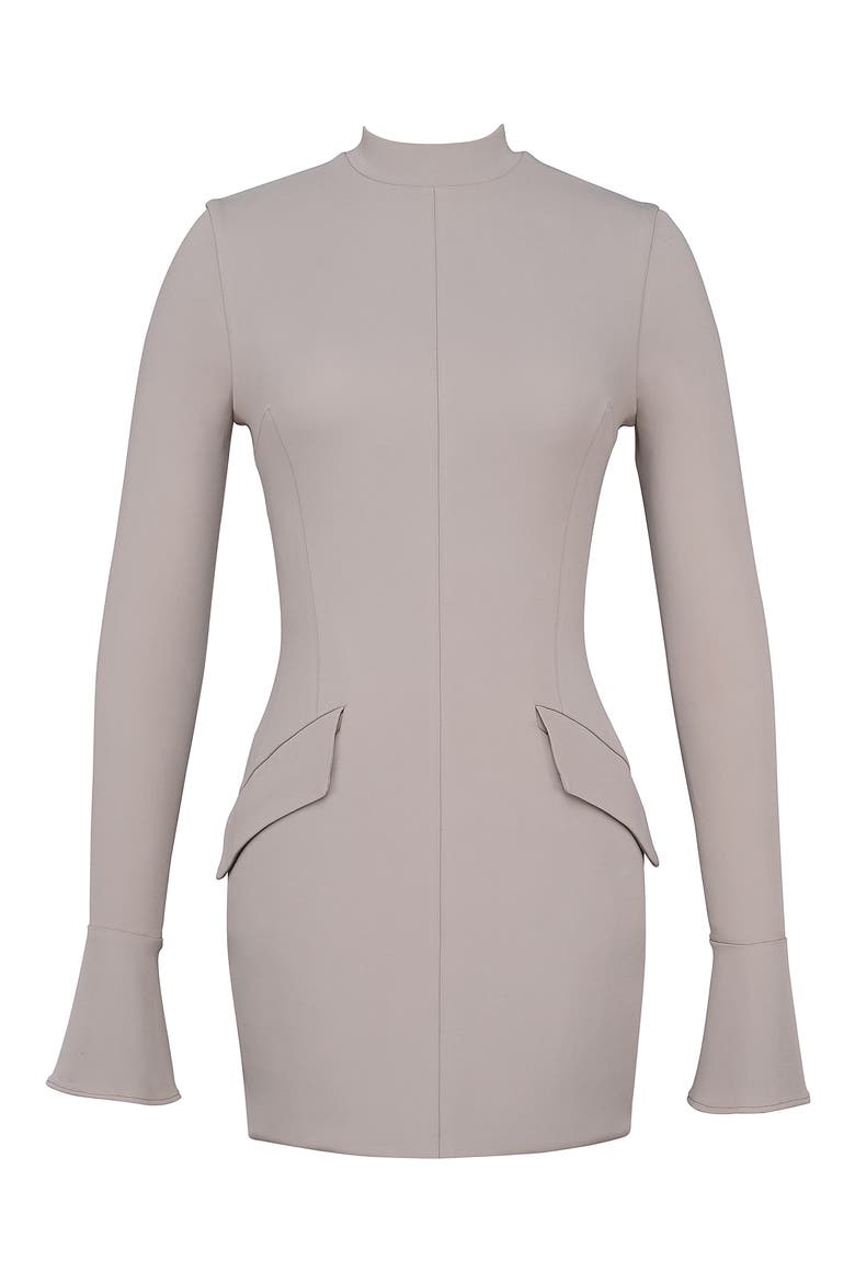 Mahalia Long Sleeve Minidress, Alternate, color, MOON ROCK