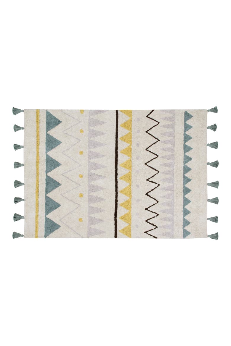 Geometric Tassel Rug, Main, color, AZTECA NATURAL-VINTAGE BLUE