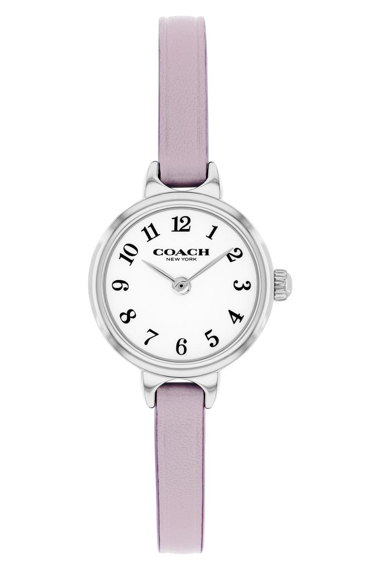 Iris Leather Strap Watch, 22.5mm, Main, color, LAVENDAR