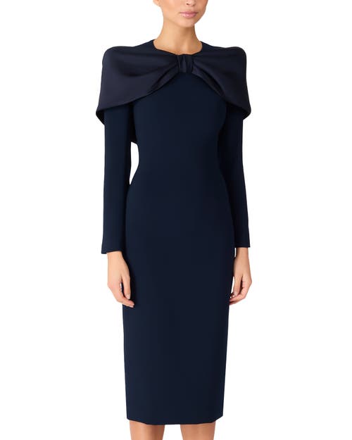 Jenny Packham Satin Bow Penny Midi Dress In Blue