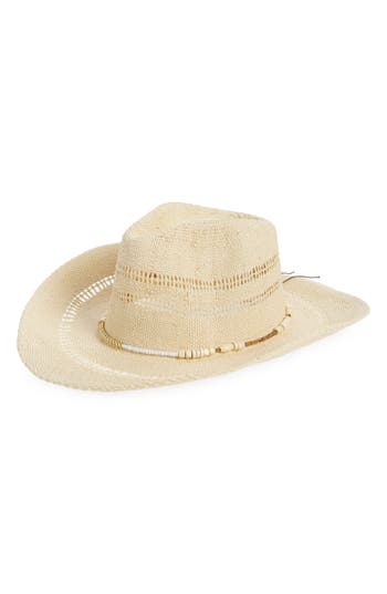 Melrose And Market Beaded Cowboy Hat In Neutral