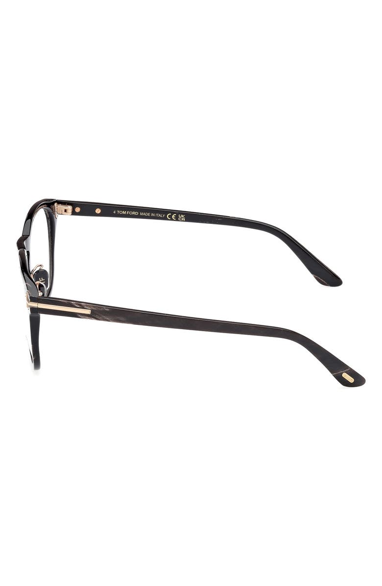 TOM FORD 50mm Square Optical Glasses, Alternate, color, Black And Brown Striped