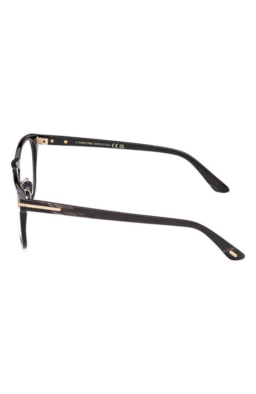 Tom Ford 50mm Square Optical Glasses In Black And Brown Striped