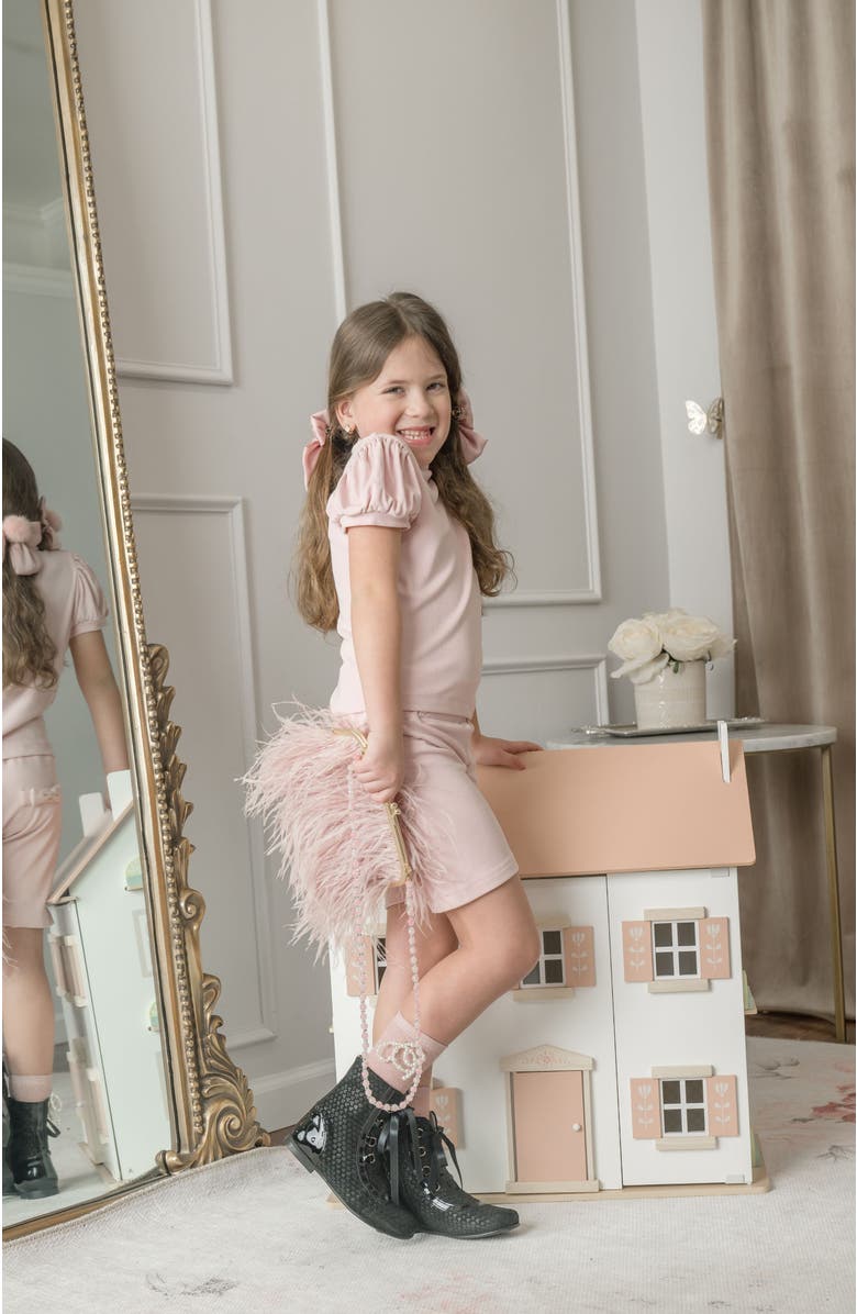 Petite Maison Kids Top and Biker Shorts Set, Alternate, color, Pink