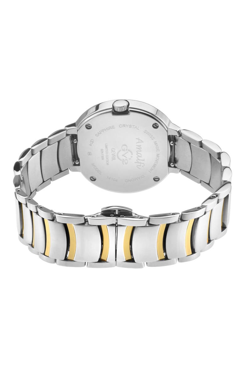 Amalfi Mother-of-Pearl Swiss Diamond Watch, 34mm - 0.04ct., Alternate, color, SILVER/ YELLOW GOLD