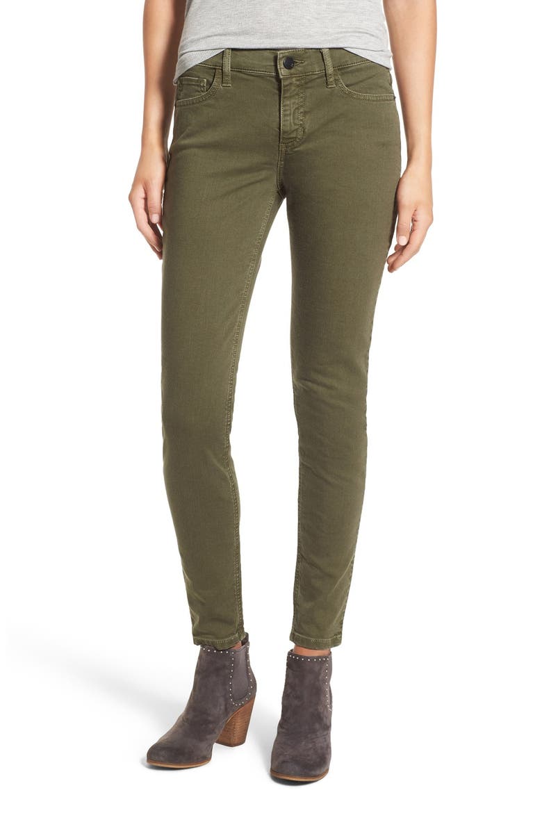 Stretch Cotton Skinny Jeans, Main, color, OLIVE