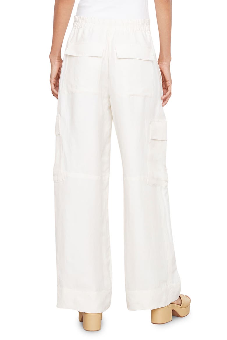 Wide Leg Linen Blend Cargo Pants, Alternate, color, BONE