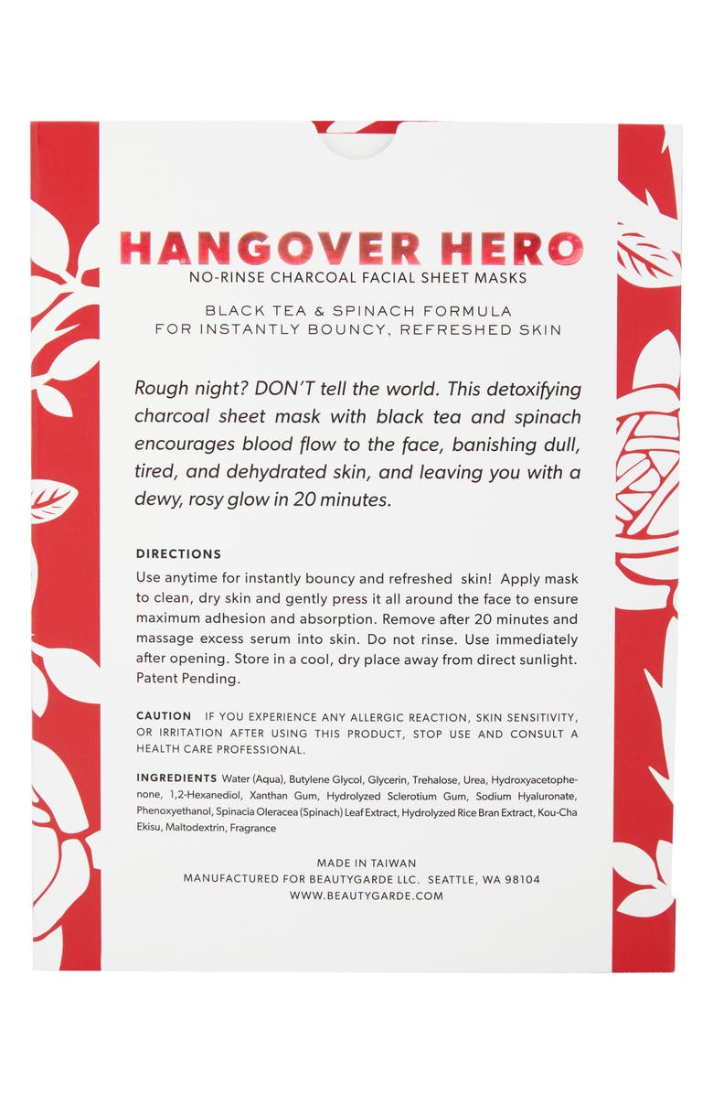 BeautyGARDE Hangover Hero Sheet Mask, Alternate, color, 